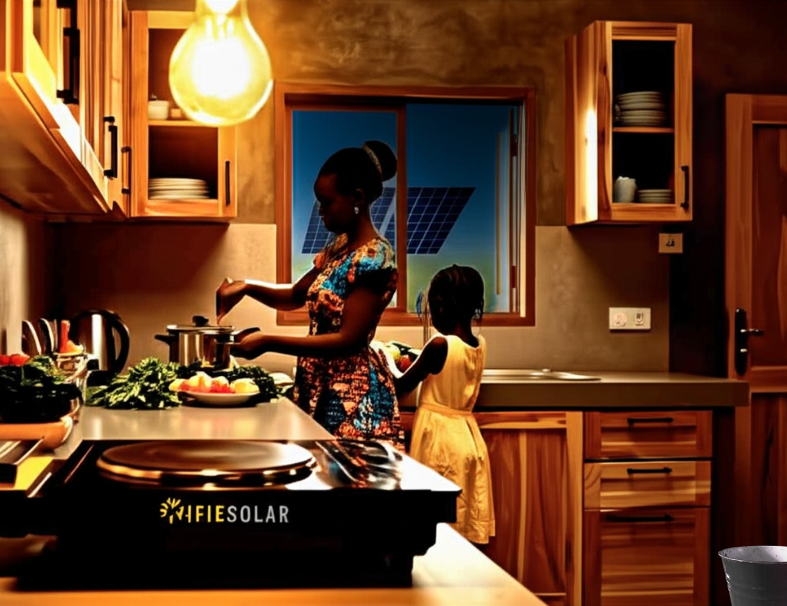 Modern Rwandan home with clean energy systems